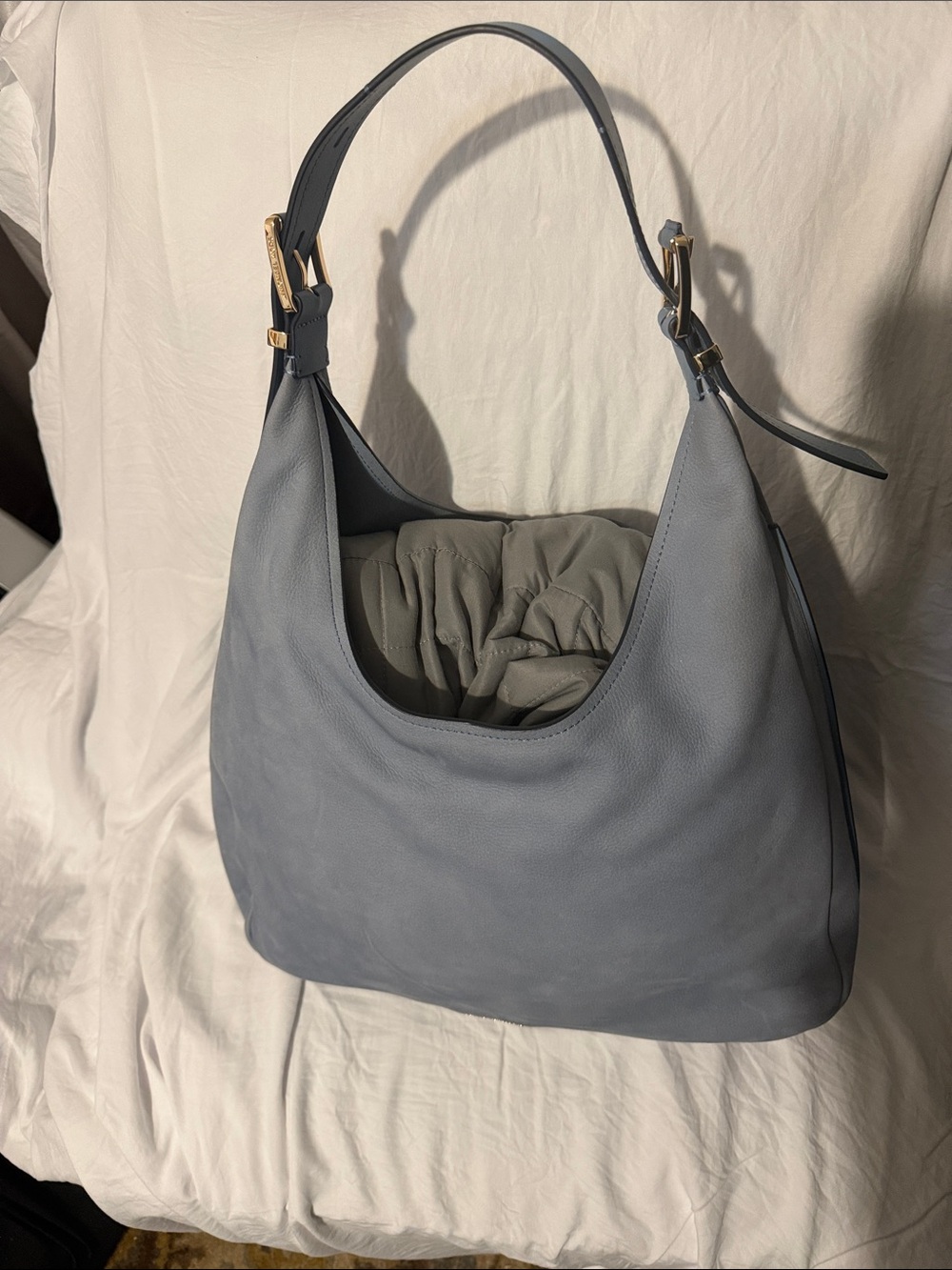 Michael Kors Soft Hobo Shoulder Bag in Dusty Blue